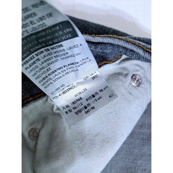 Levi’s Mens 38x32 Blue Jeans Straight Fit Pants Denim Faded Distressed - Picture 6 of 11